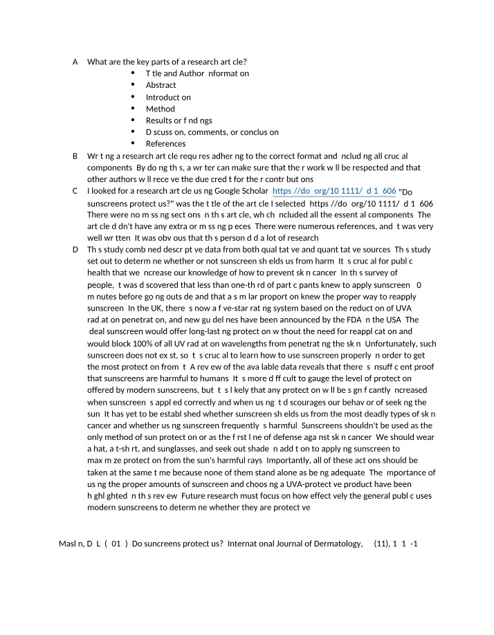 Key Components of Research Articles