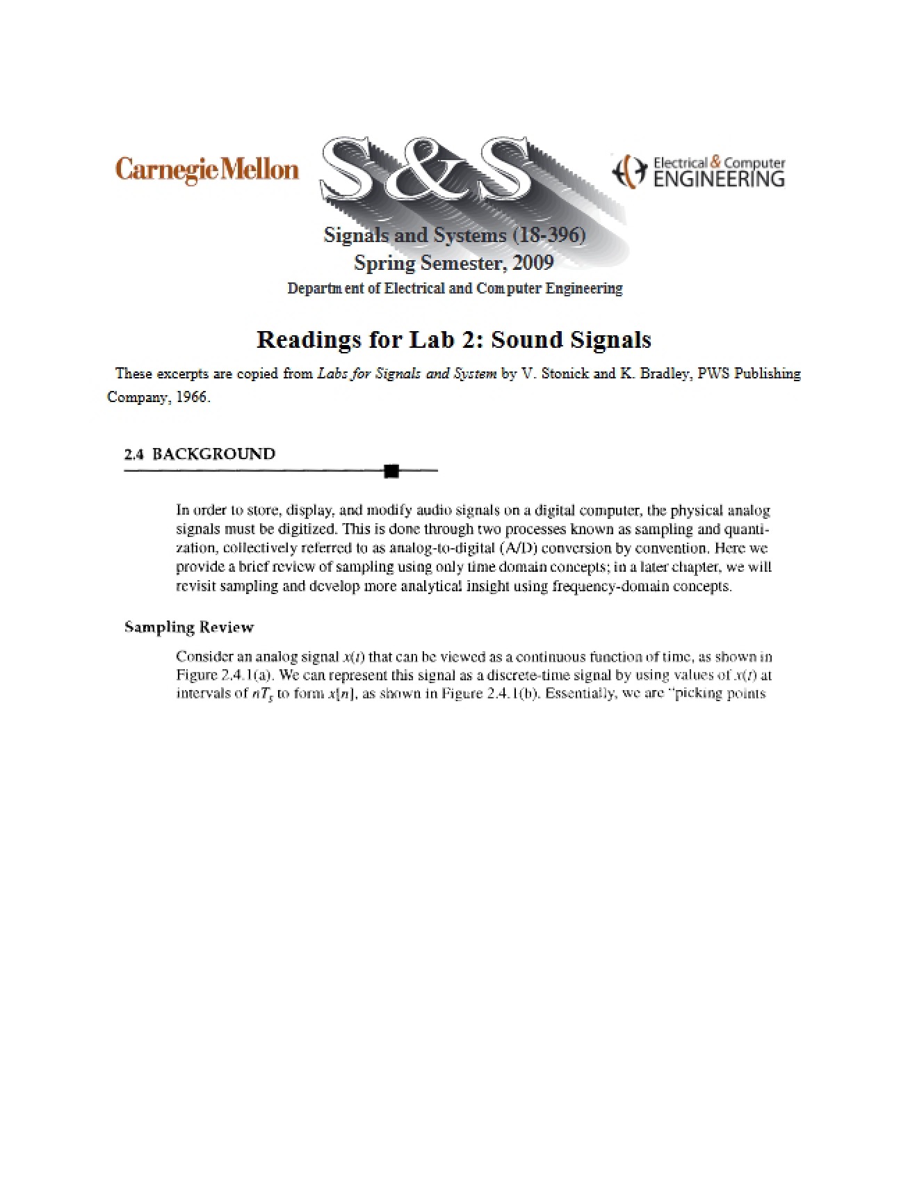 Lab Reading Materials
