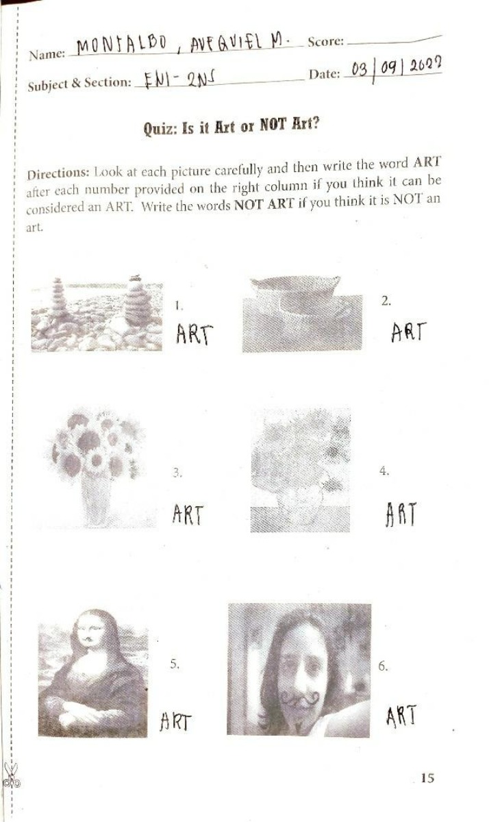 Art Appreciation Quiz and Midterm