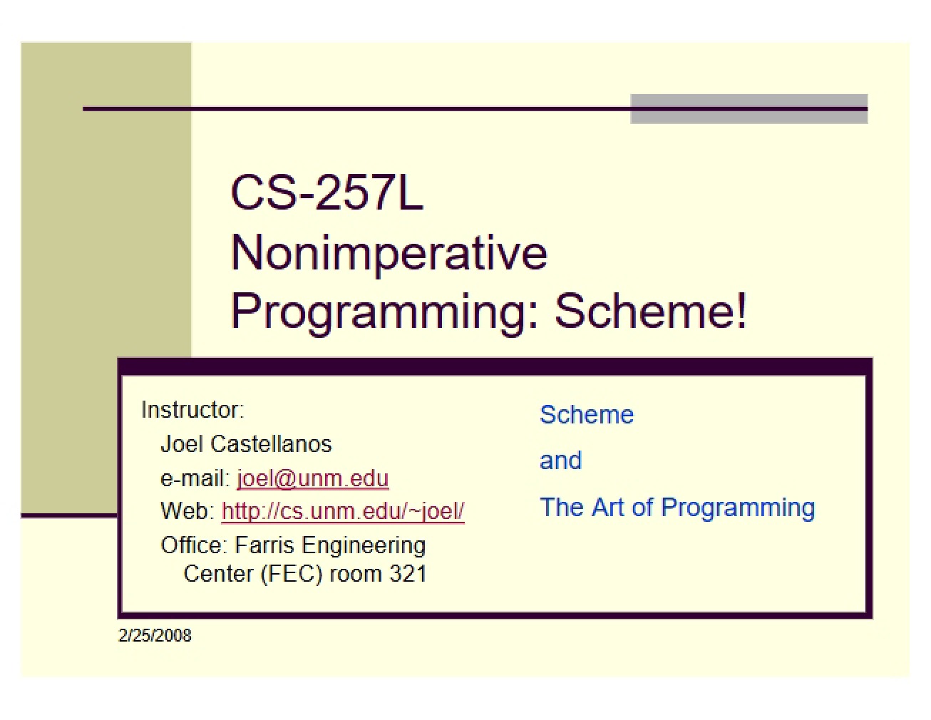 Notes on Nonimperative Programming