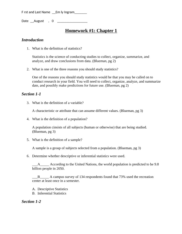 Chapter 1 Homework 1