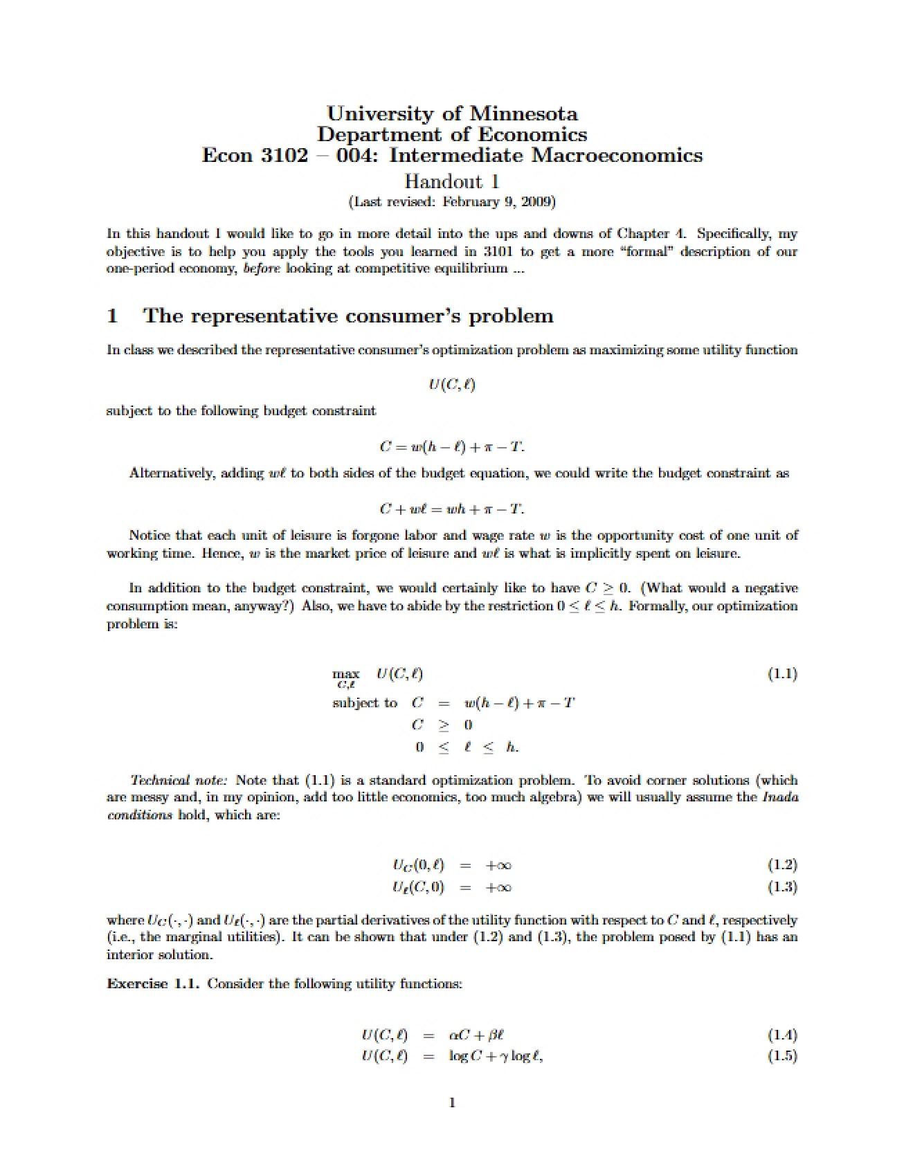 Course Handout