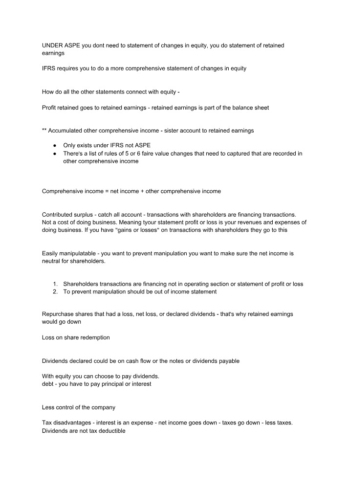 Accounting 2011 - Chapter 11 Notes