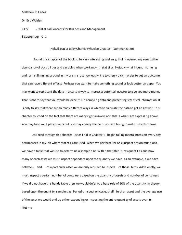 Weekly Write-Up for Chapter 1 & Conclusion
