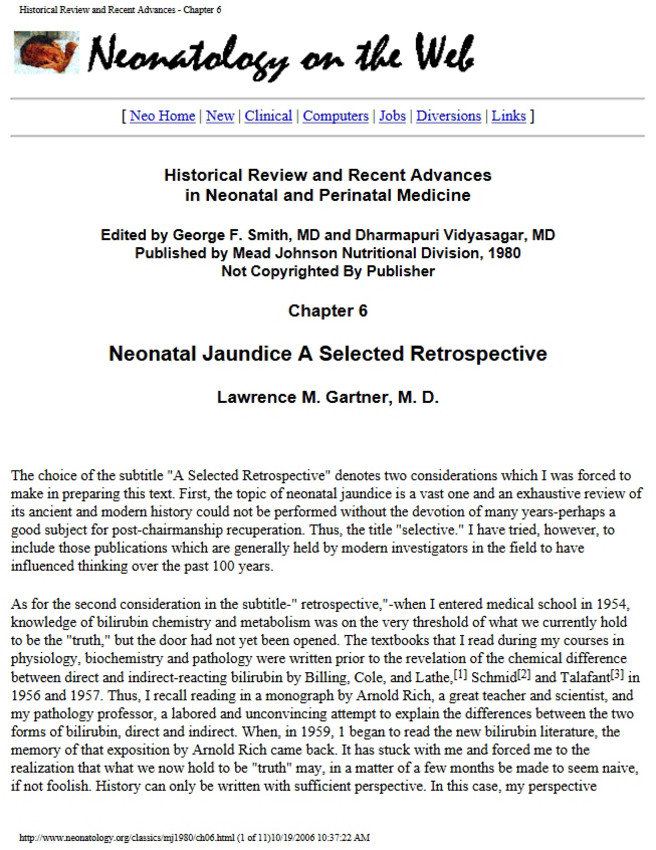 Selected Retrospective Study on Neonatal Jaundice