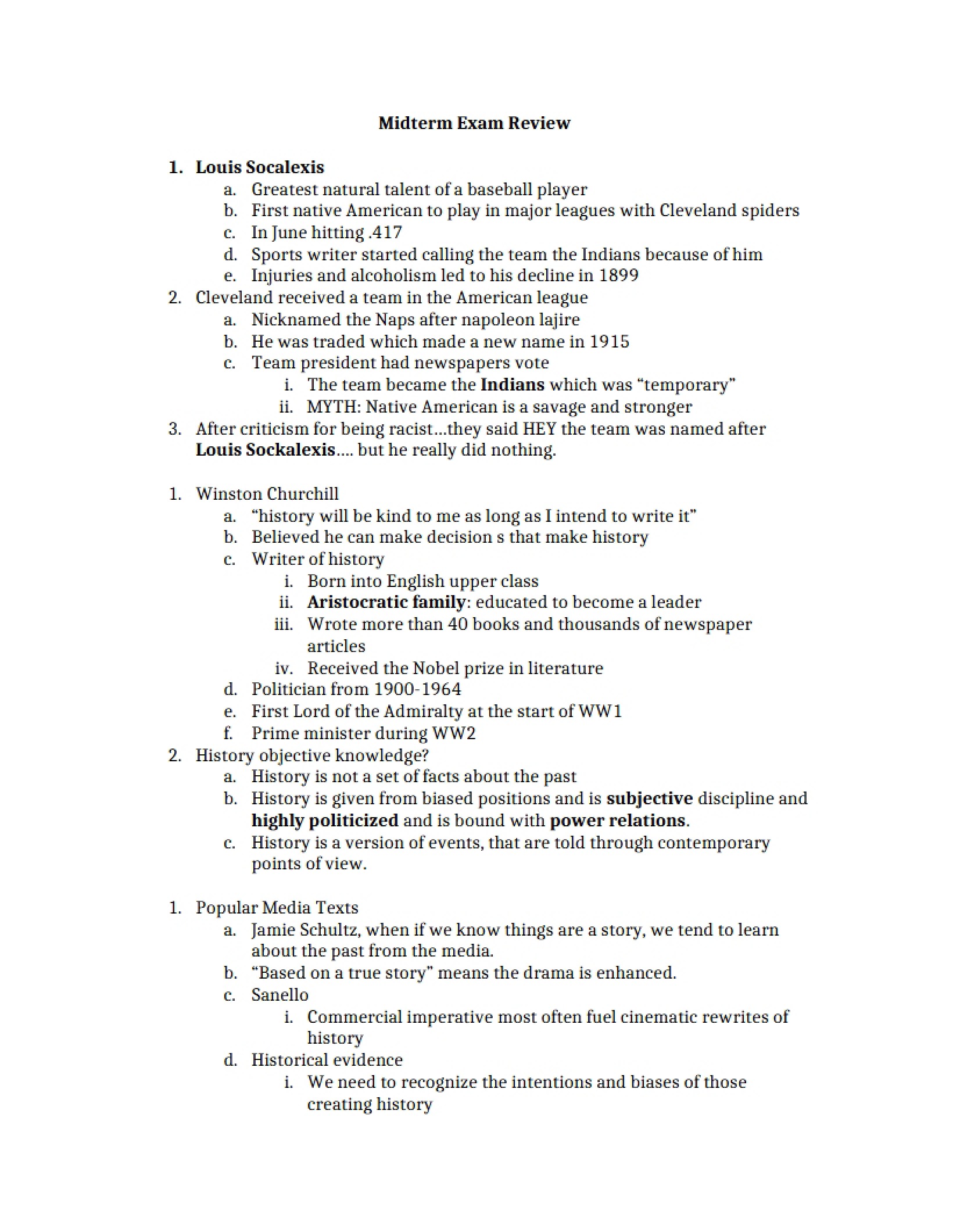 Reviewing the Midterm
