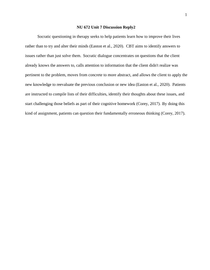 NU672 Unit 7 Discussion Reply