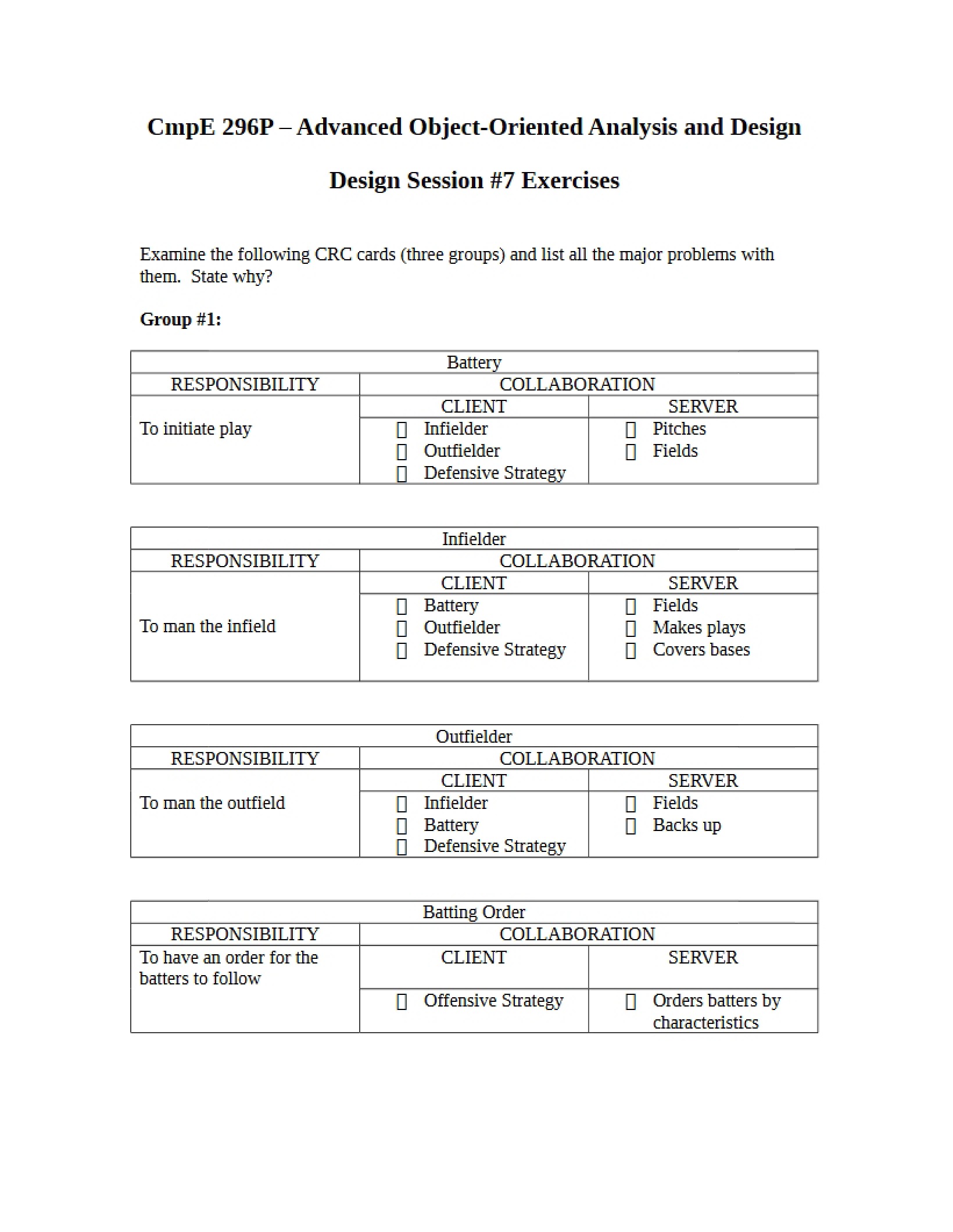 Seventh Design Session