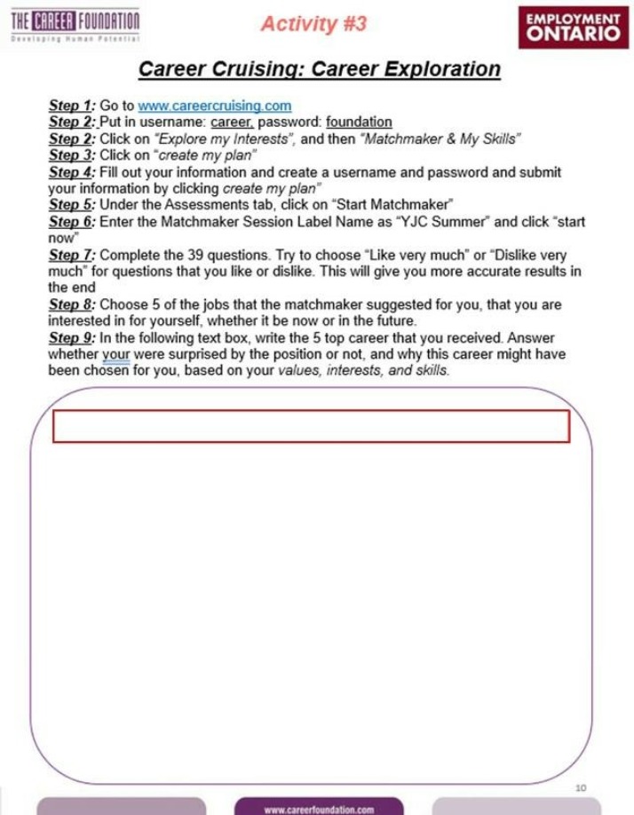 Activity 3 - Career Cruising and Exploration