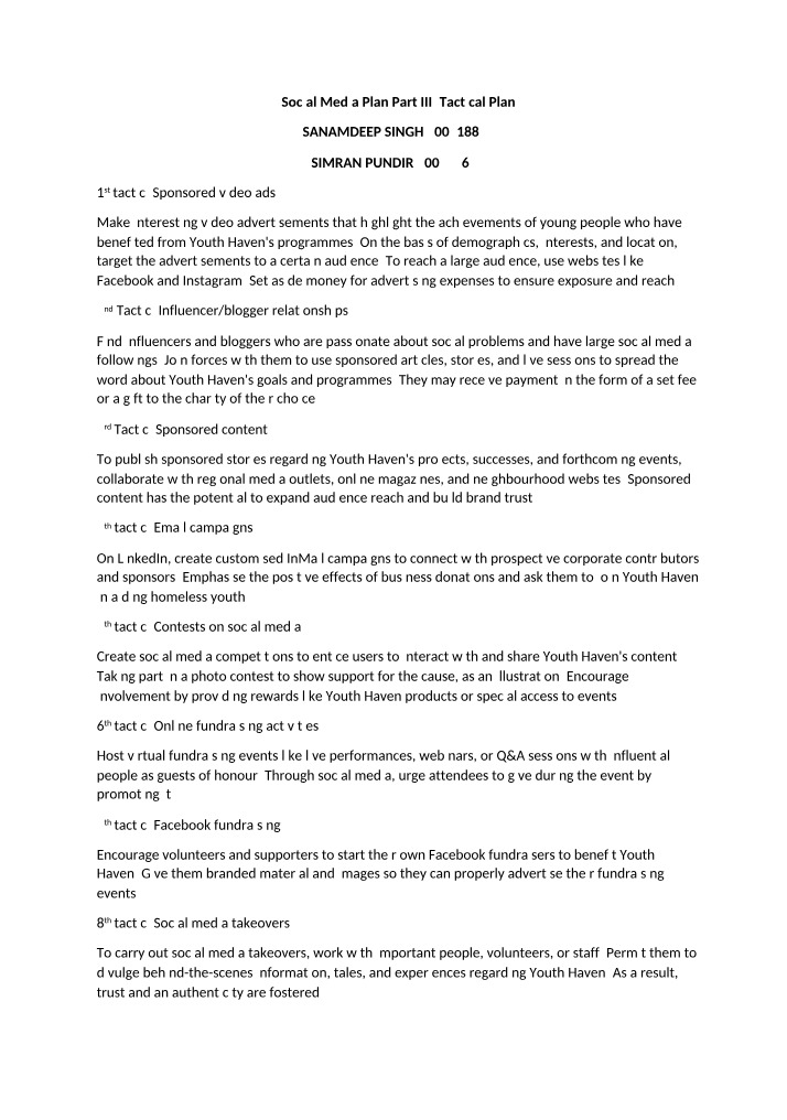 Social Media Plan - Part 3