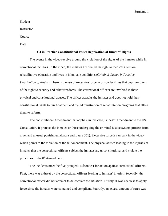 Rights Violations and Inhumane Conditions in Correctional Facilities