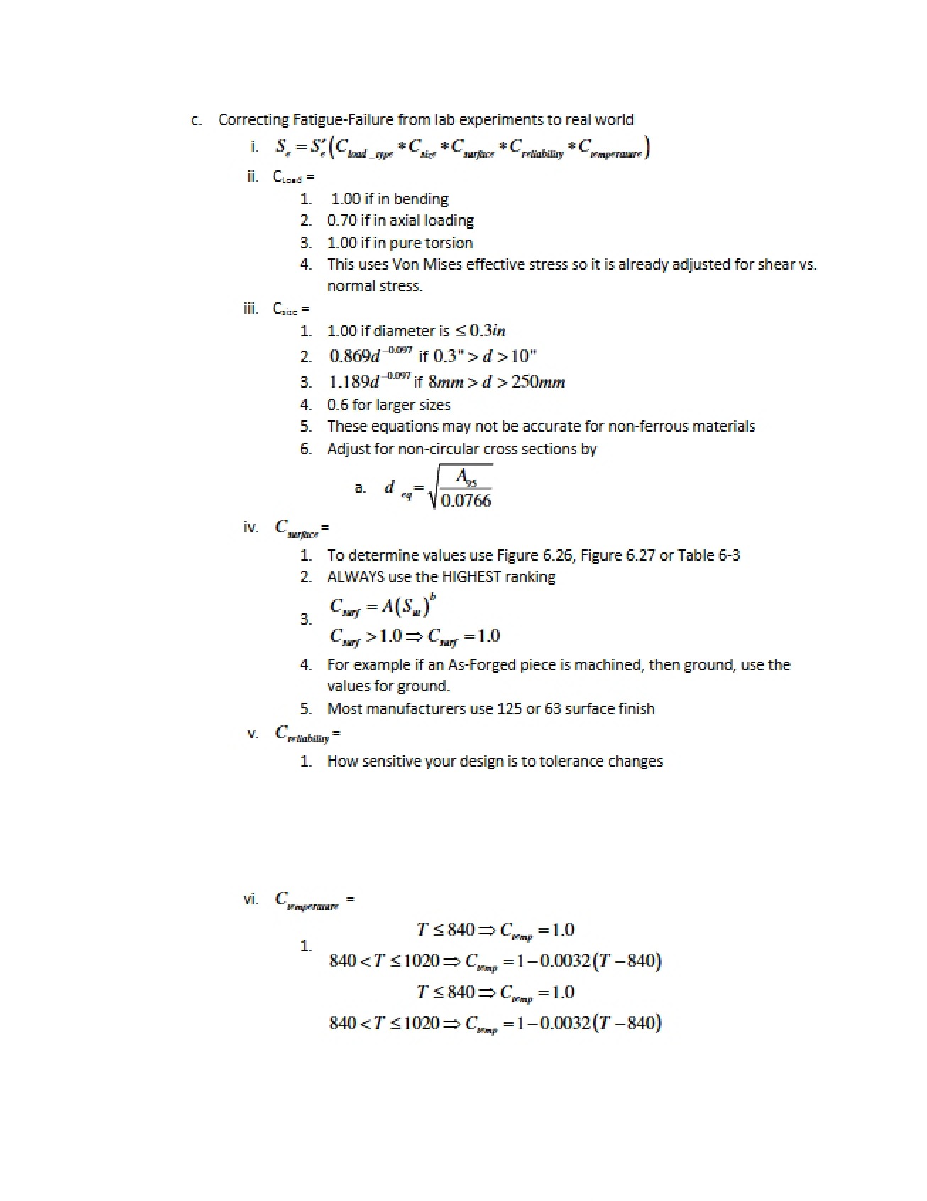 Fatigue Correction