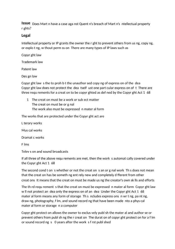 Copyright Law and Intellectual Property Rights