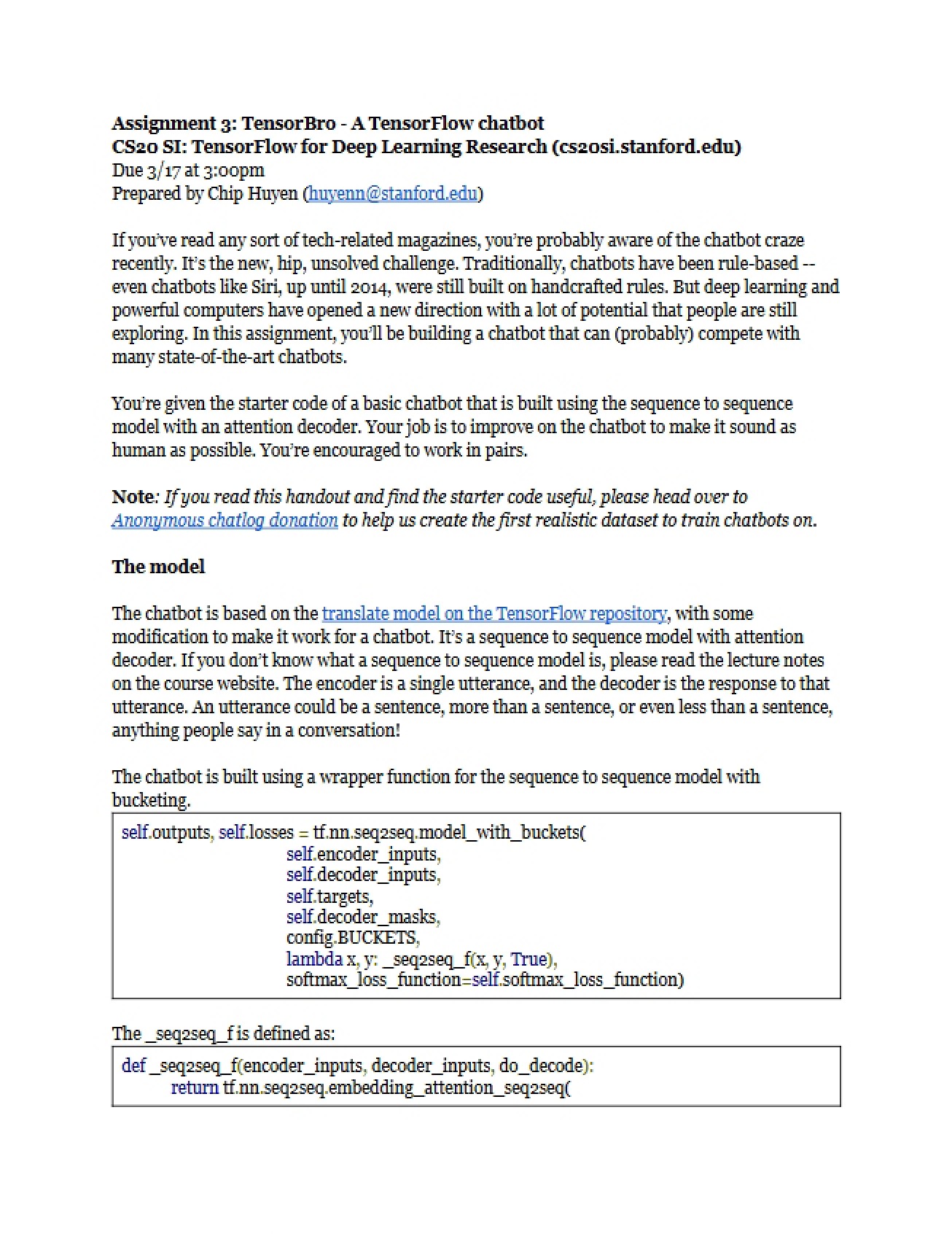 Third Assignment on the TensorBro Chatbot