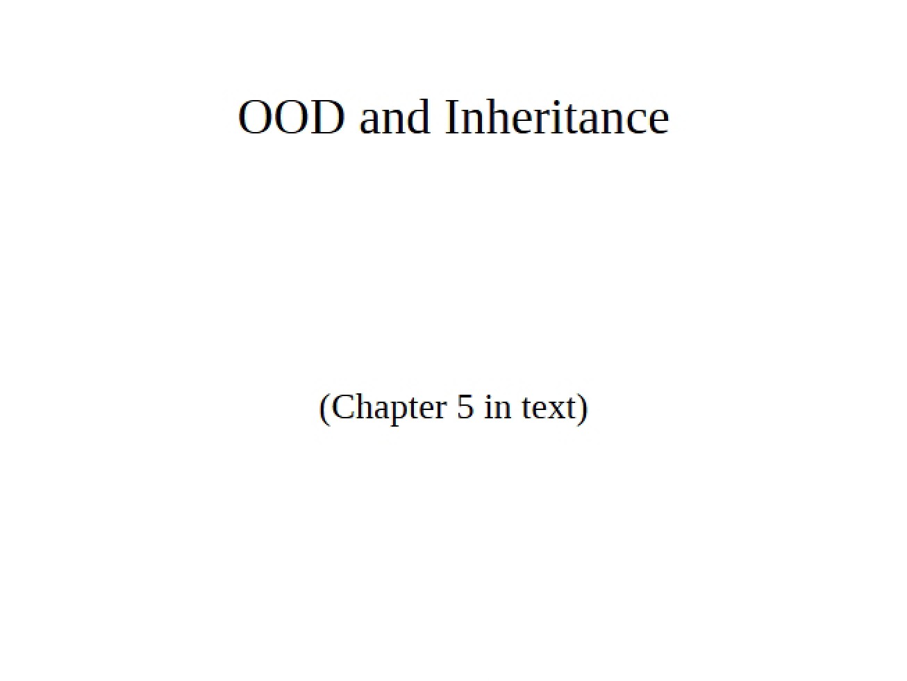 Inheritance and OOD