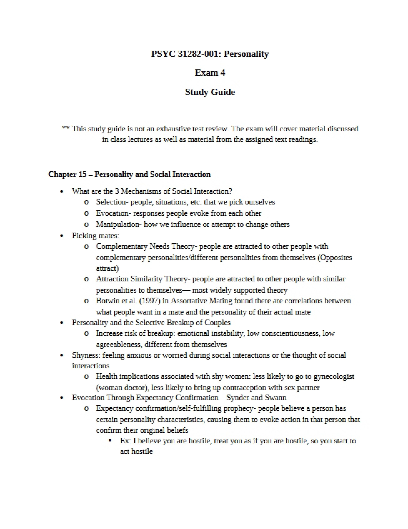 Comprehensive Guide for Personality Psychology