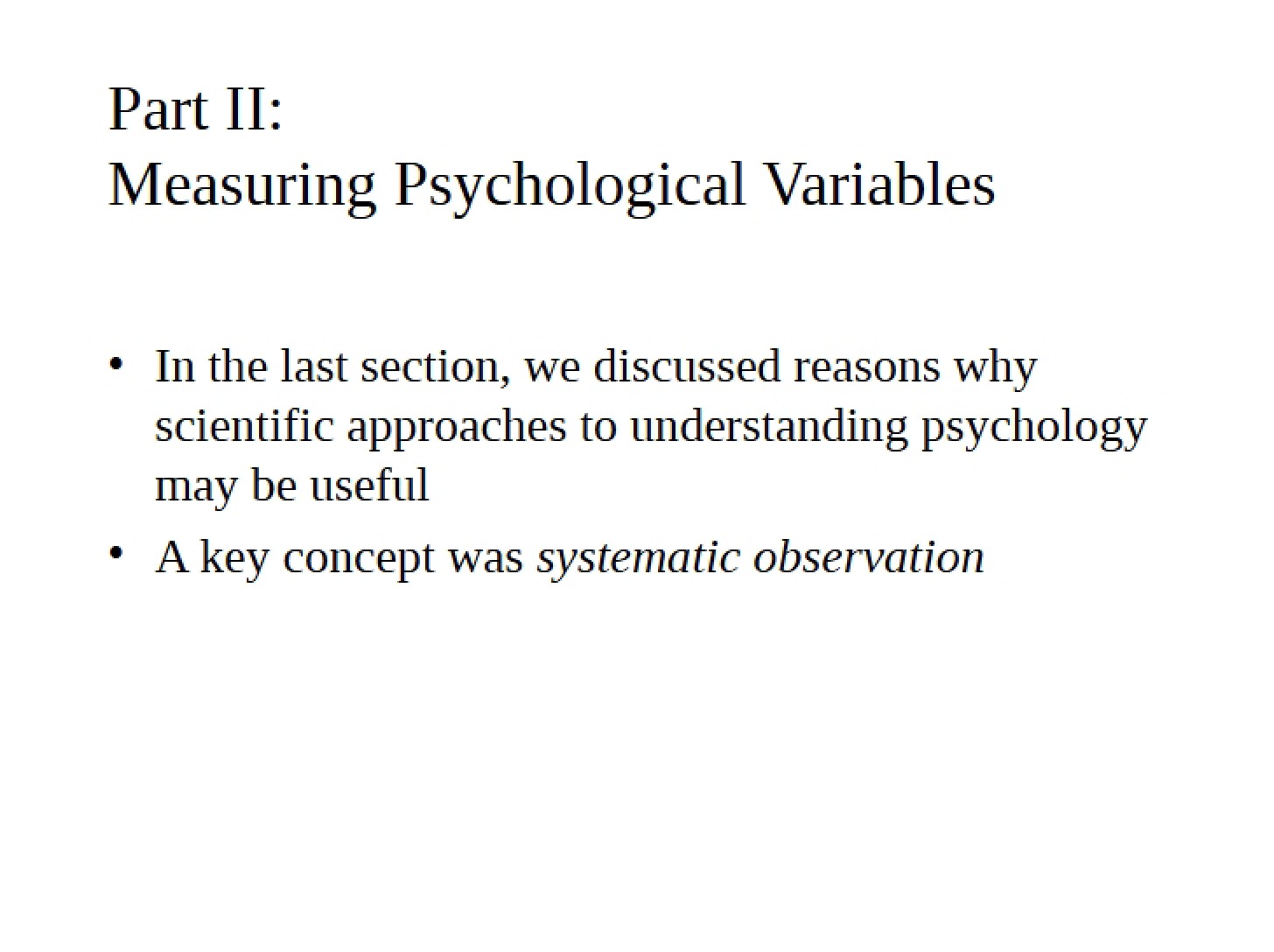 Psychological Variable Measurement