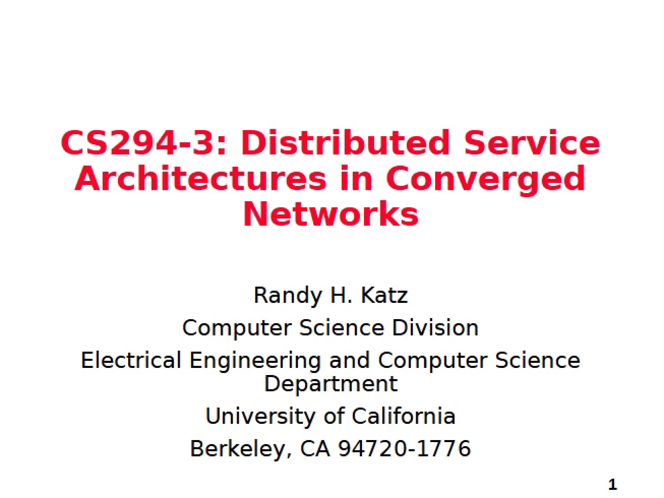 Architectures for Distributed Services in Converged Networks