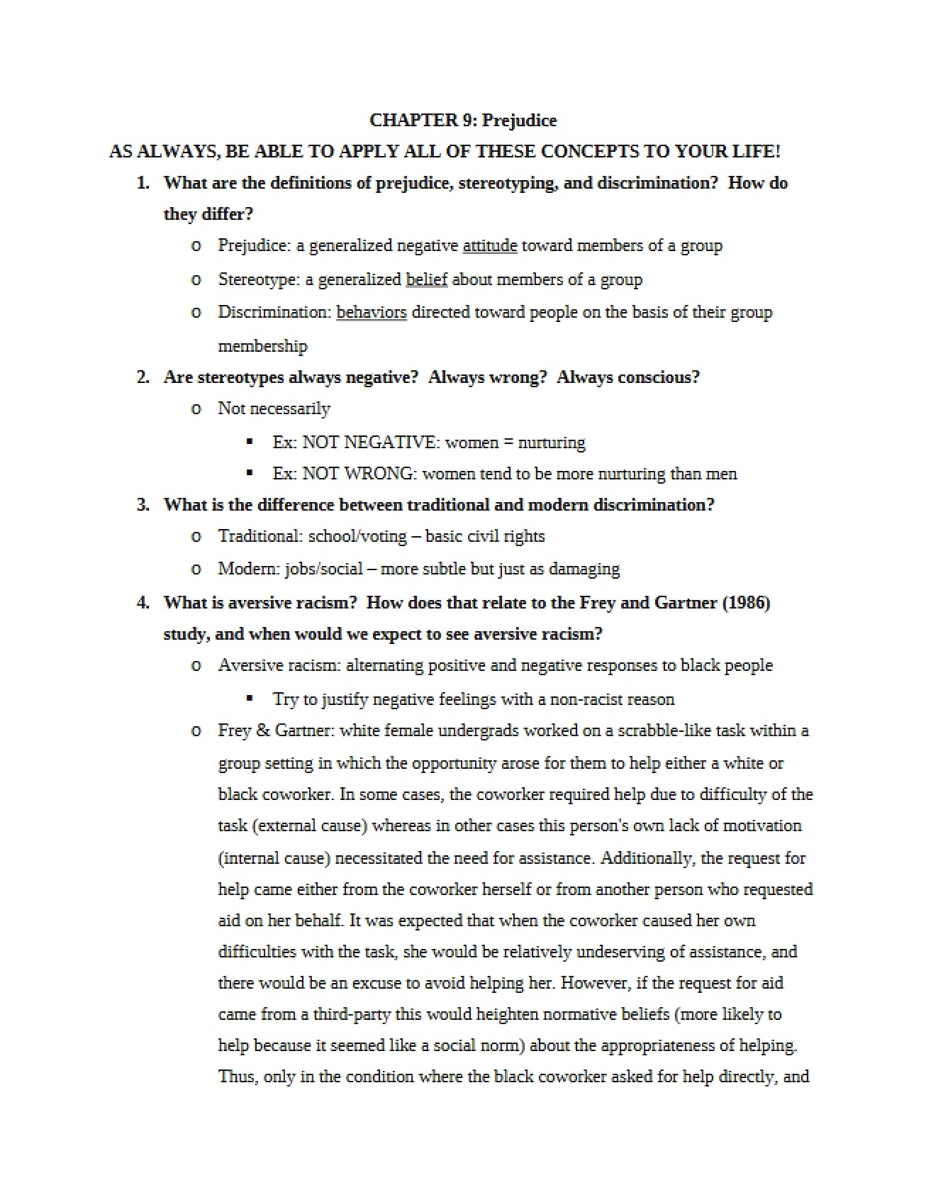 Chapter 9 on Prejudice
