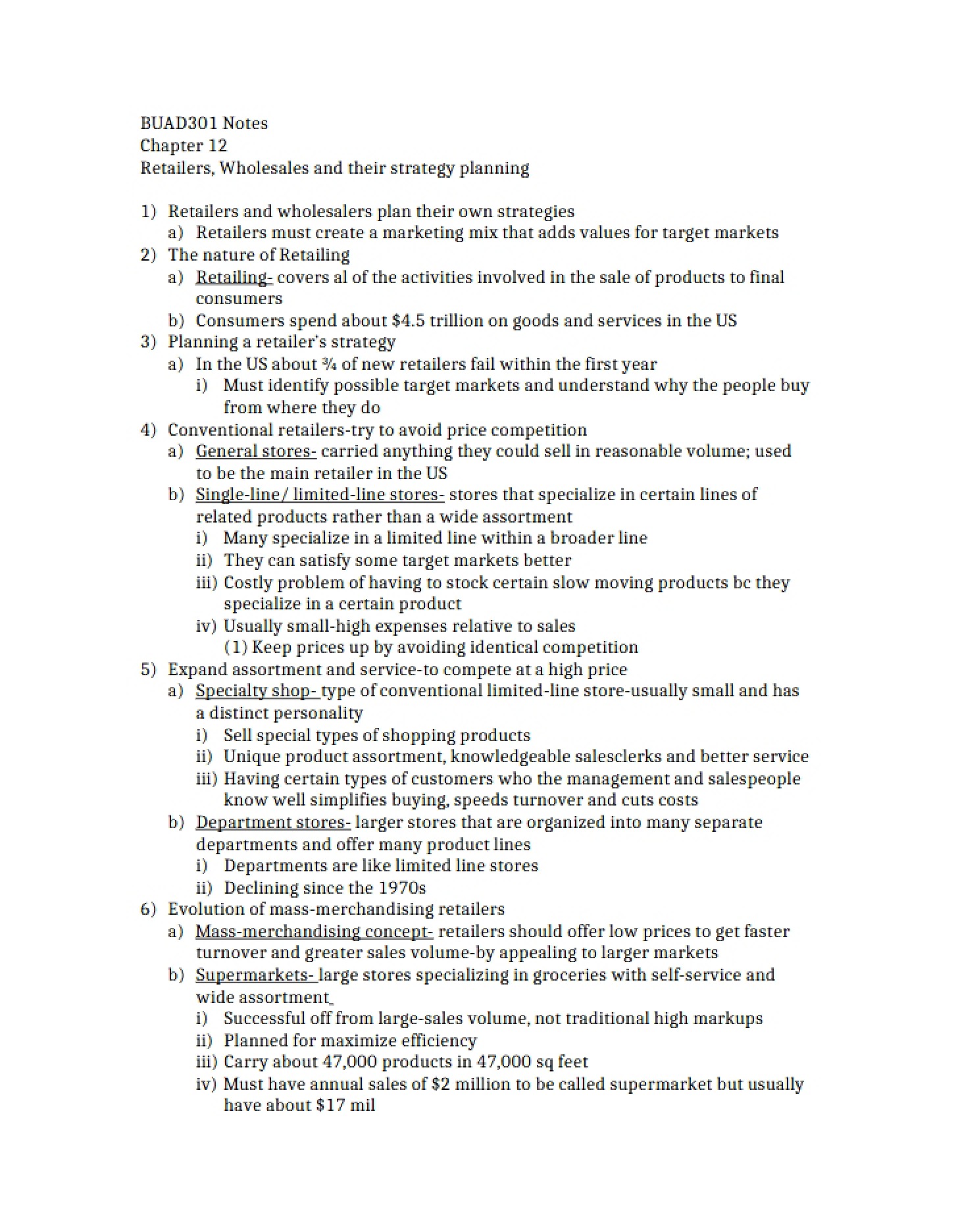 Strategy Planning Wholesalers and Retailers