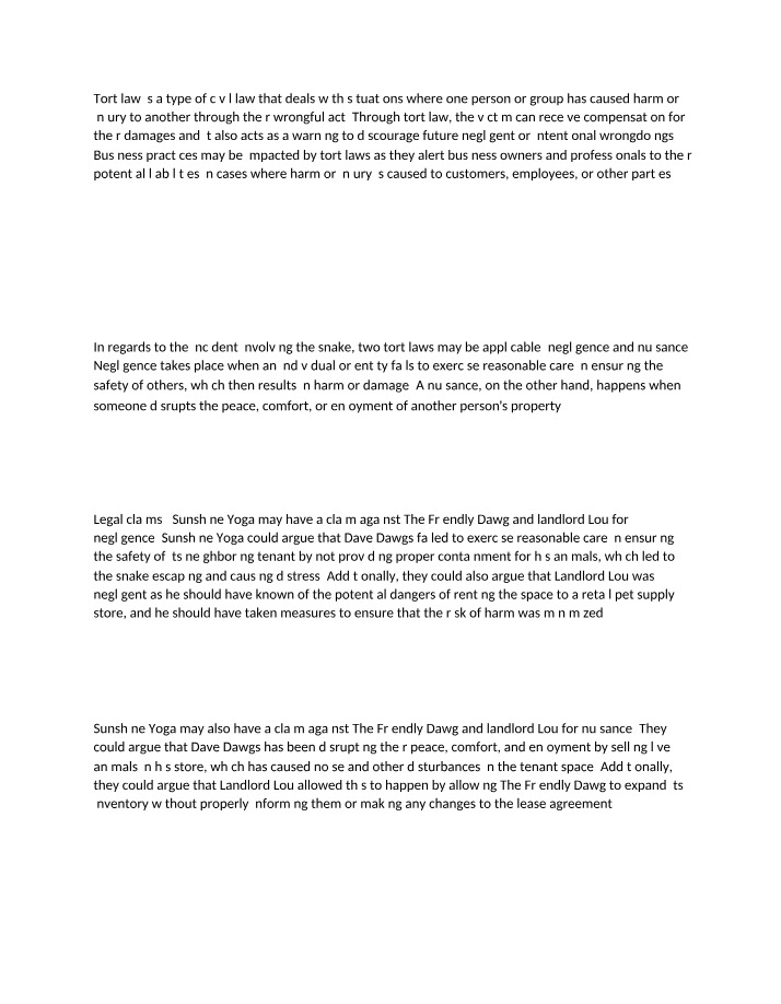 Tort Law Project 3