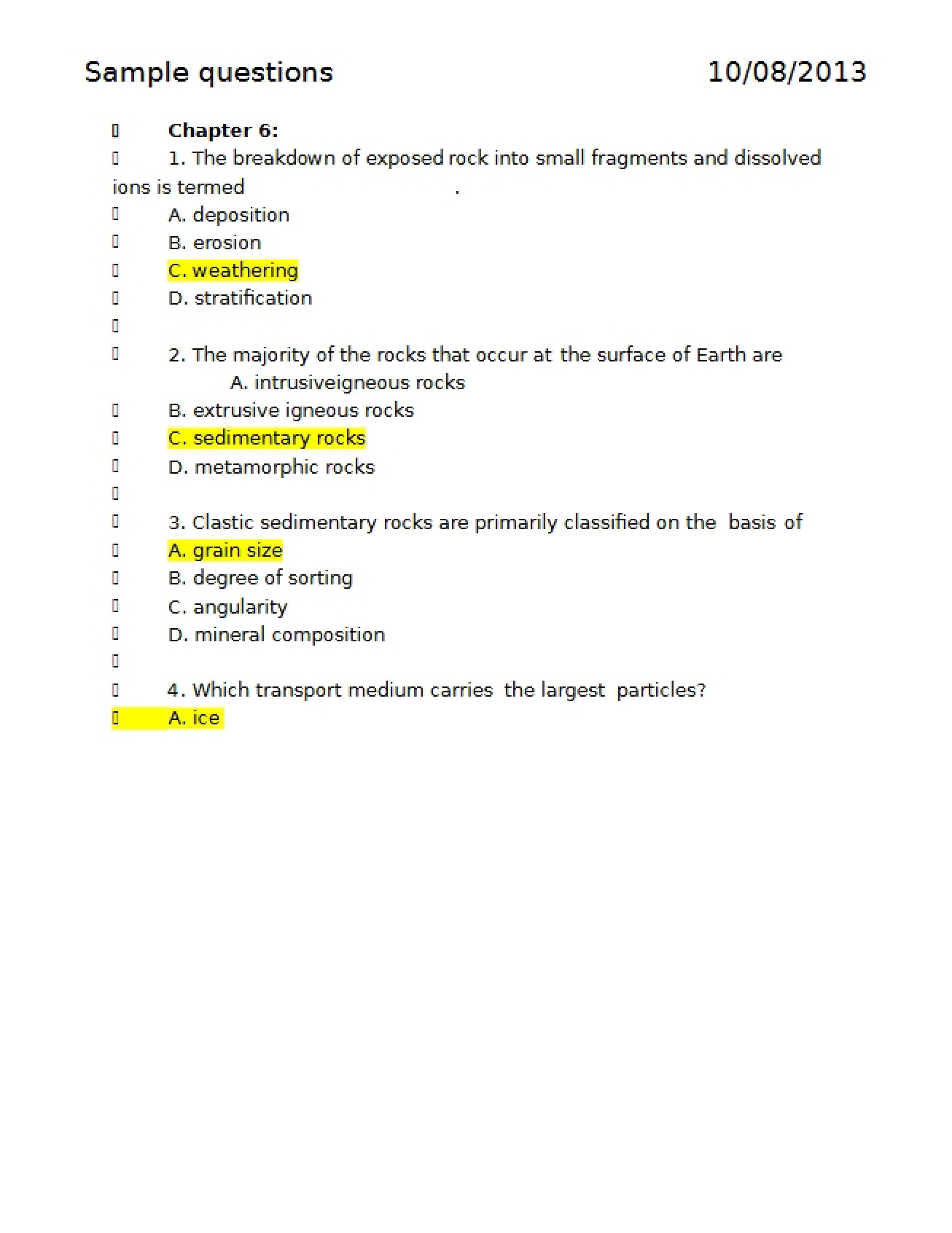 Dynamic Earth Study Guide