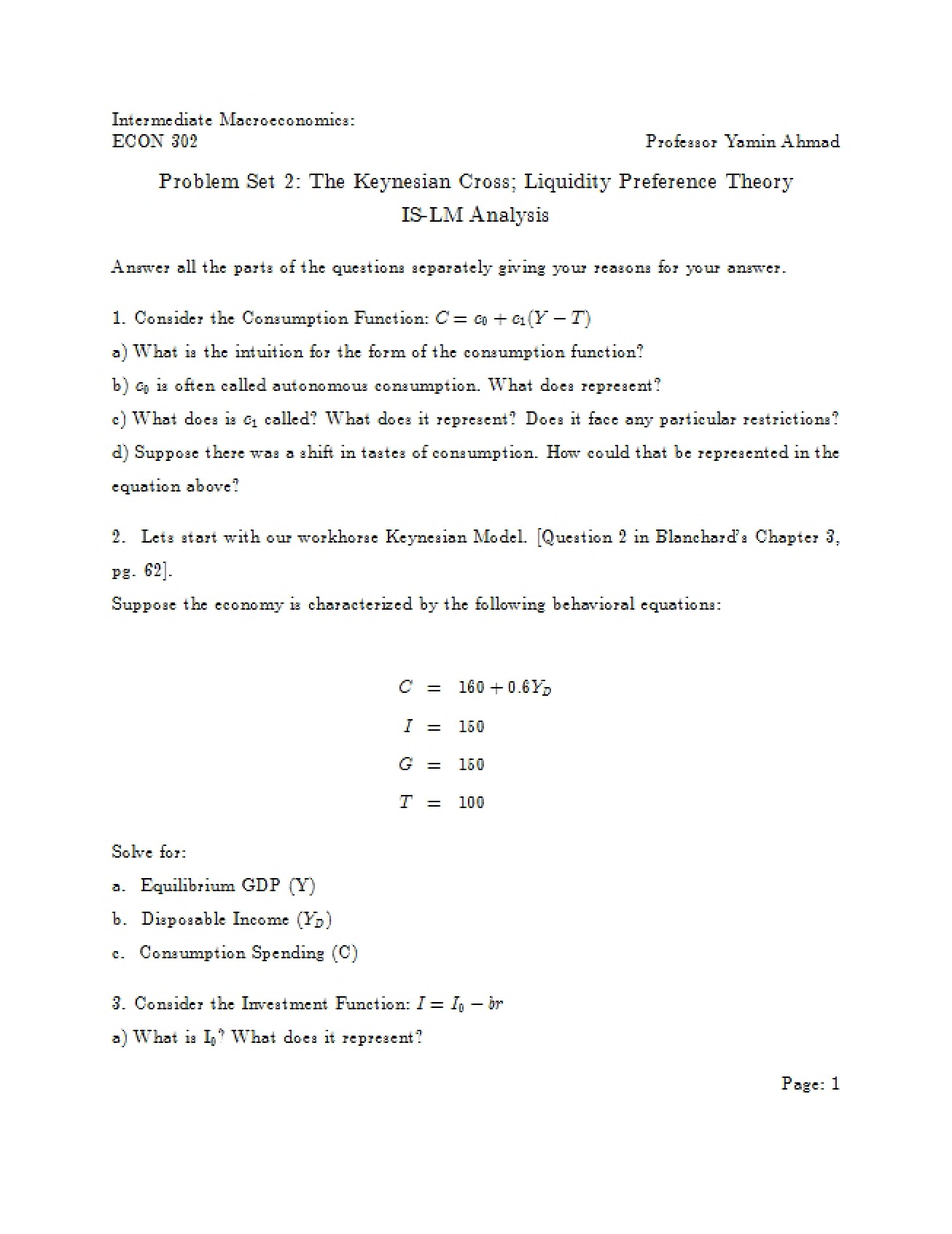 Second Problem Set