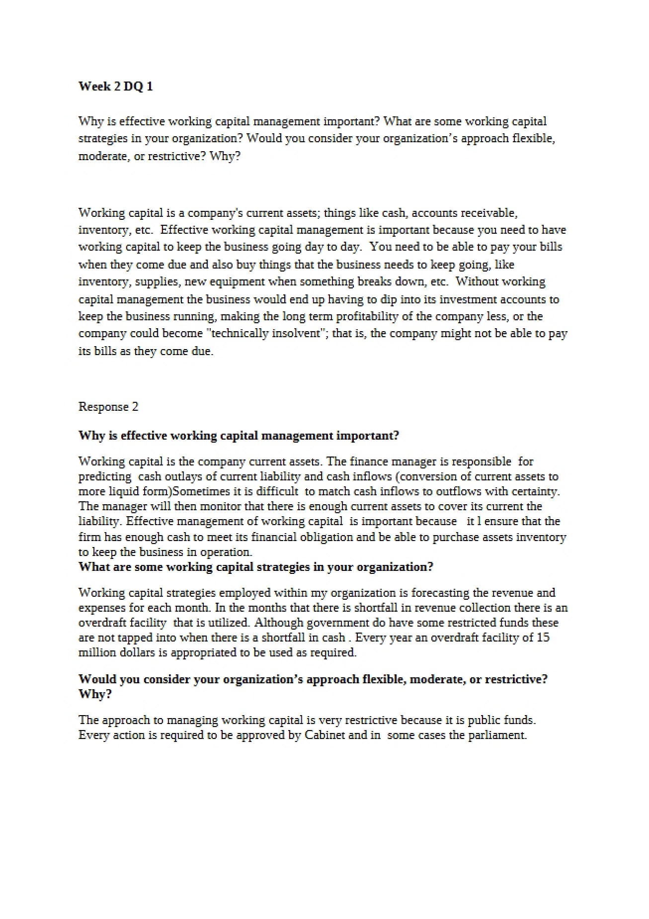 Importance of Managing Working Capital Effectively