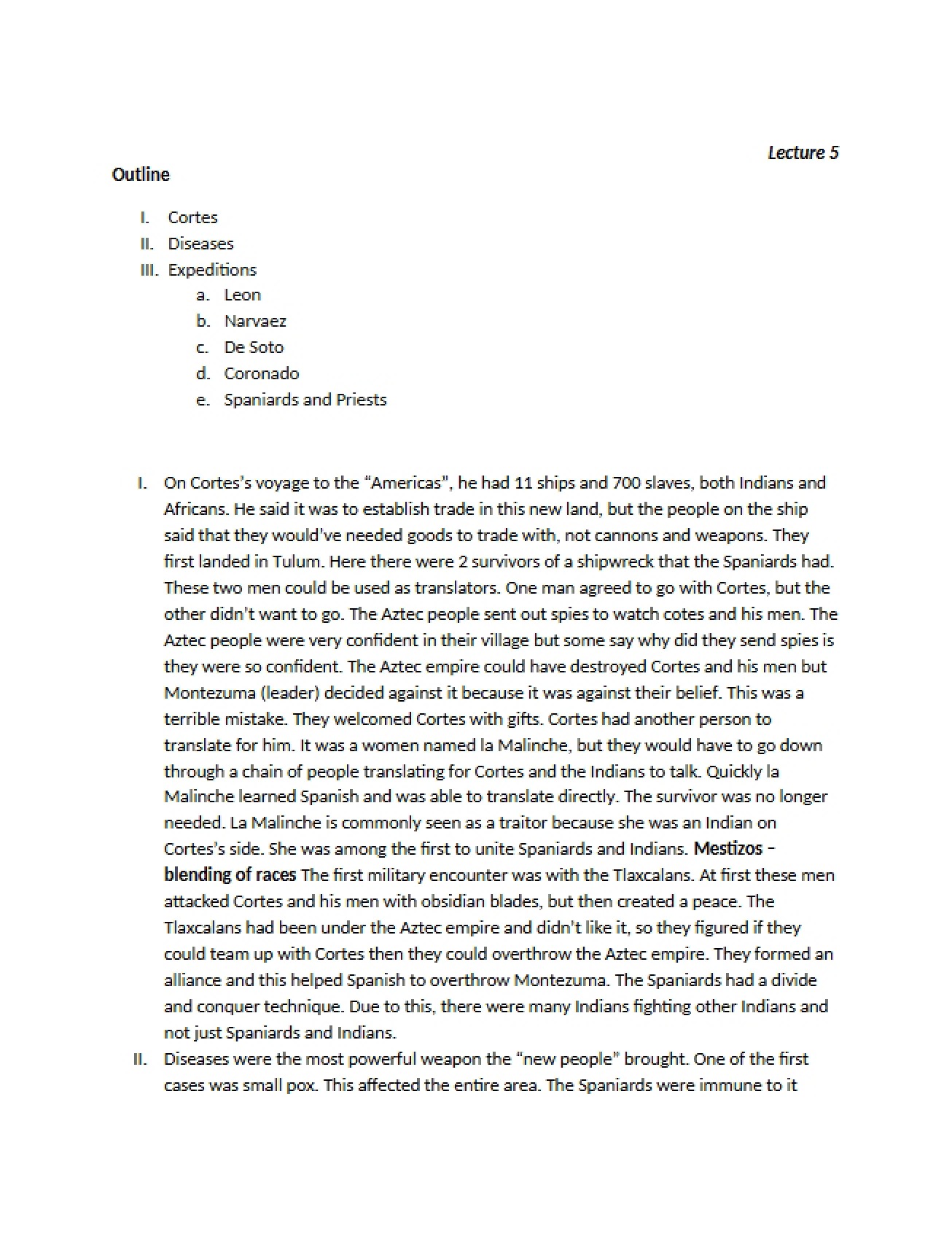 Advanced Notes on American Indian History