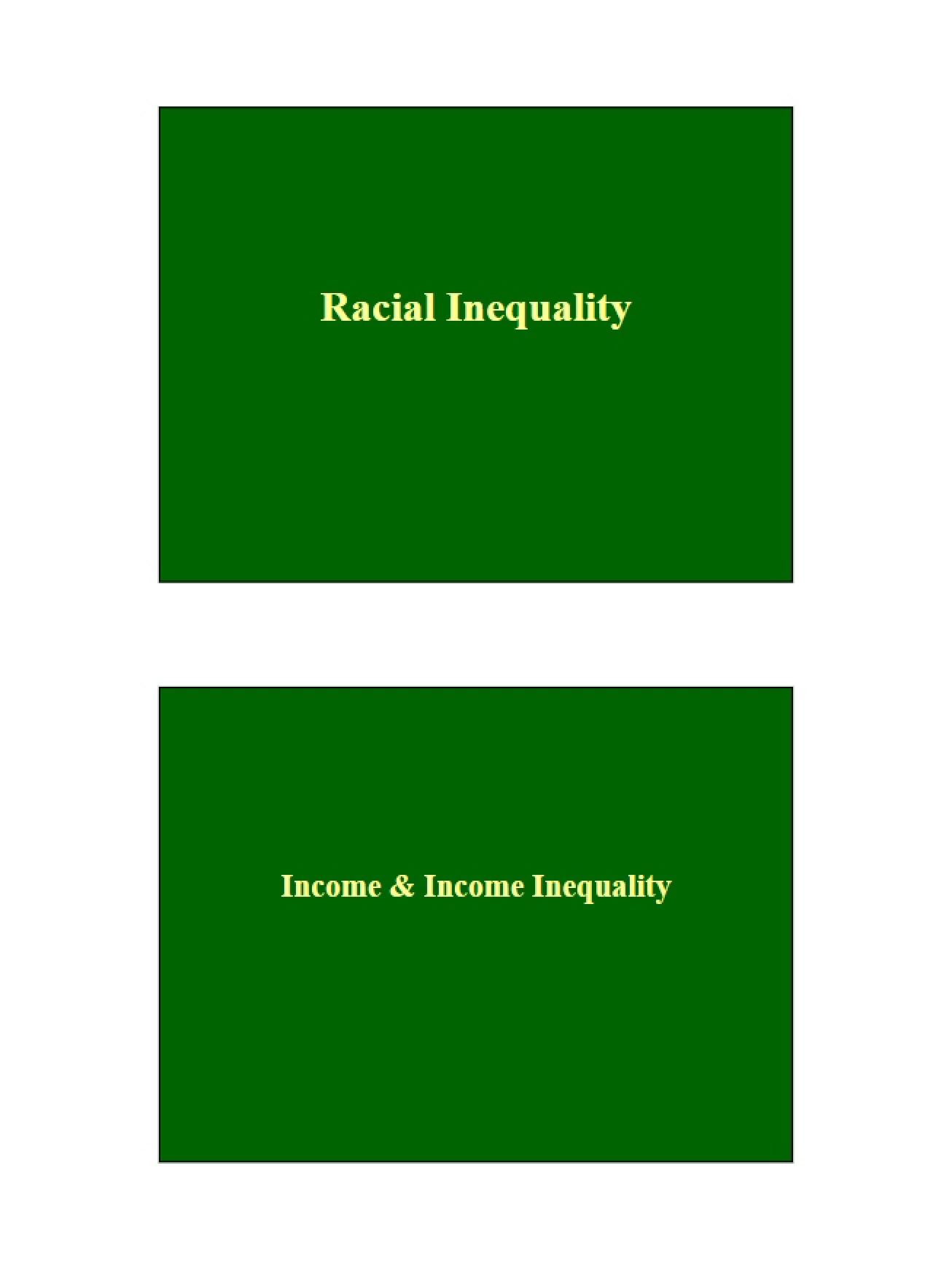 Inequality based on Race