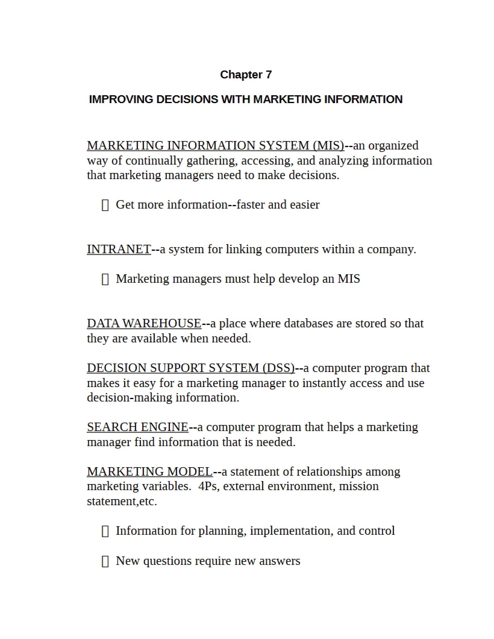 Marketing Info for Better Decisions