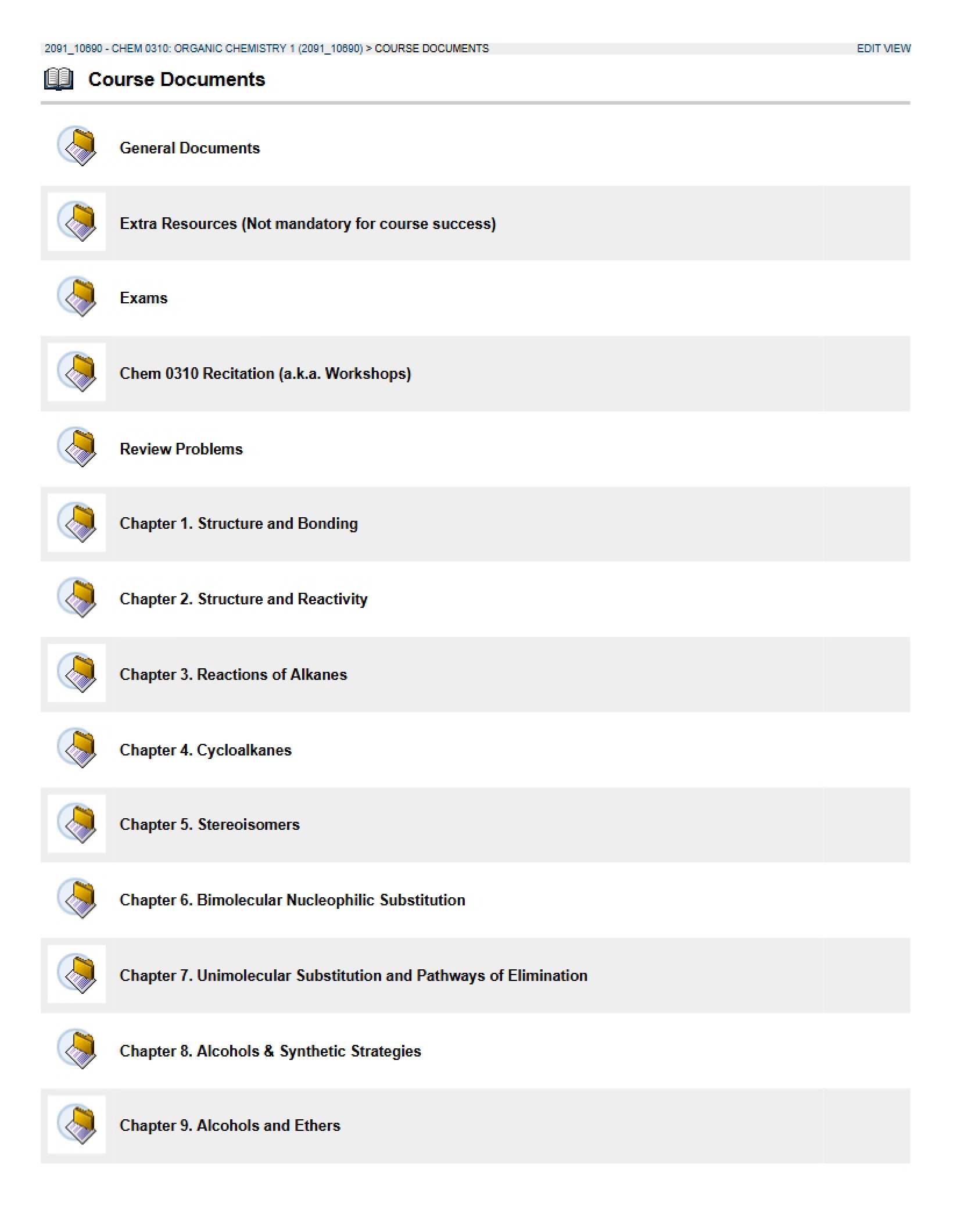 Documents for Course