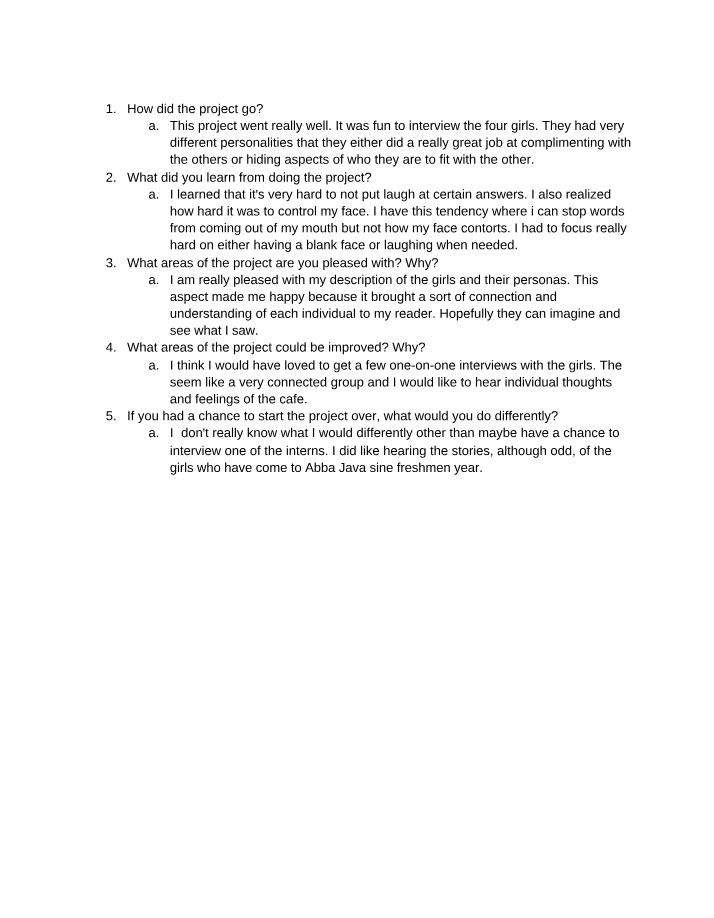 Reflection for Project 4