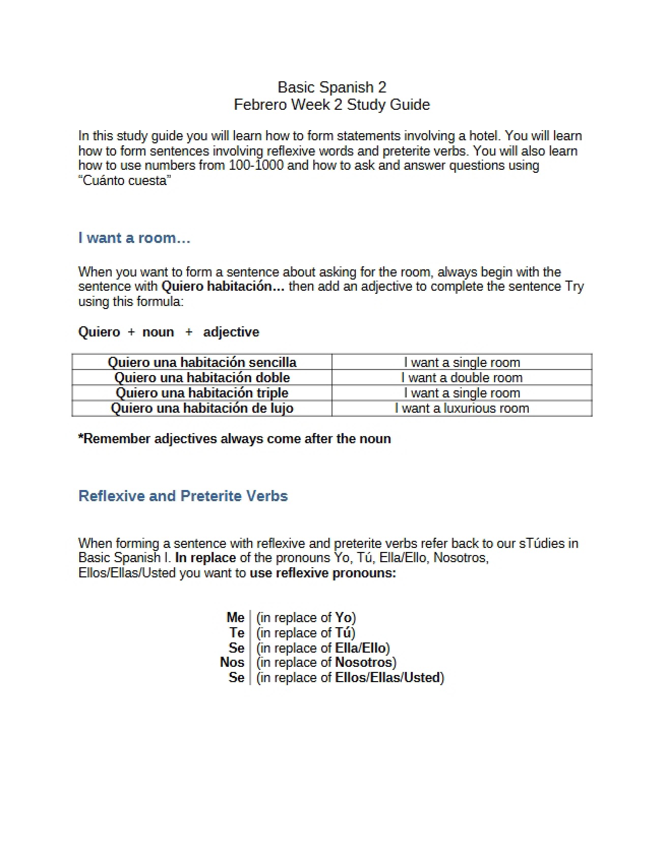 Study Guide February Week Two