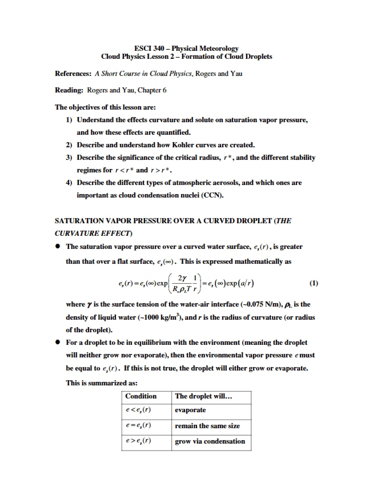Meteorology Physical Principles - Physical Meteorology