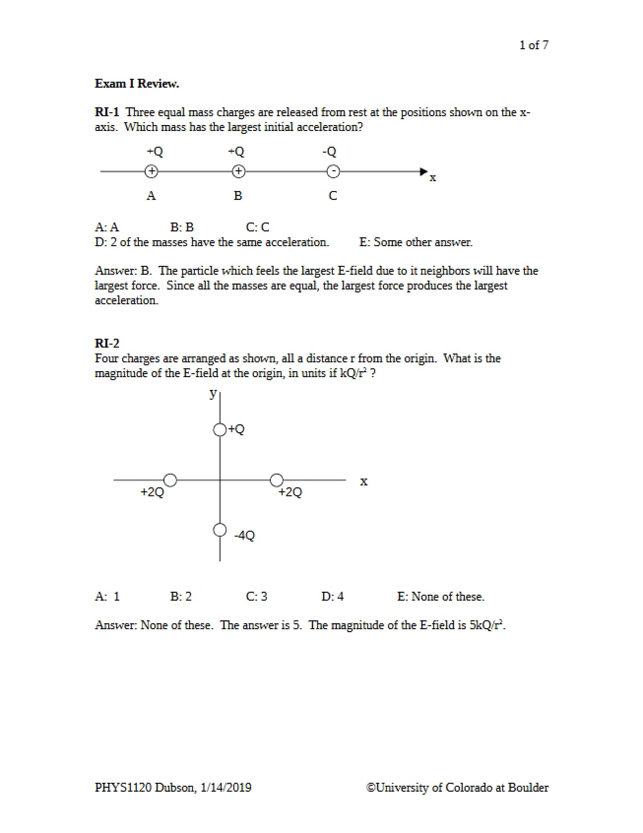 Third Review for Exam I