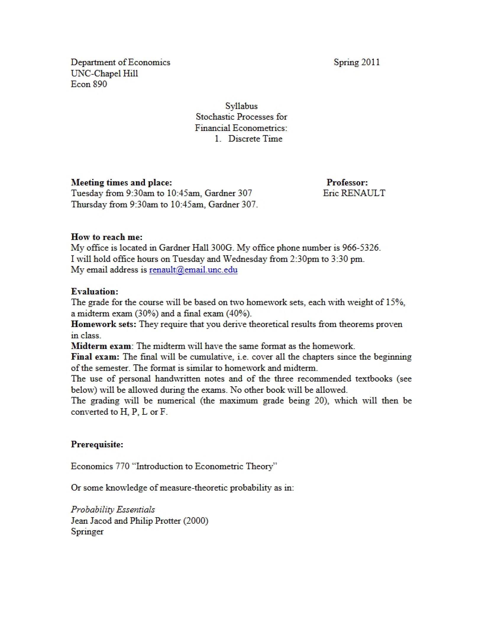 Seminar Syllabus (Econ 890)