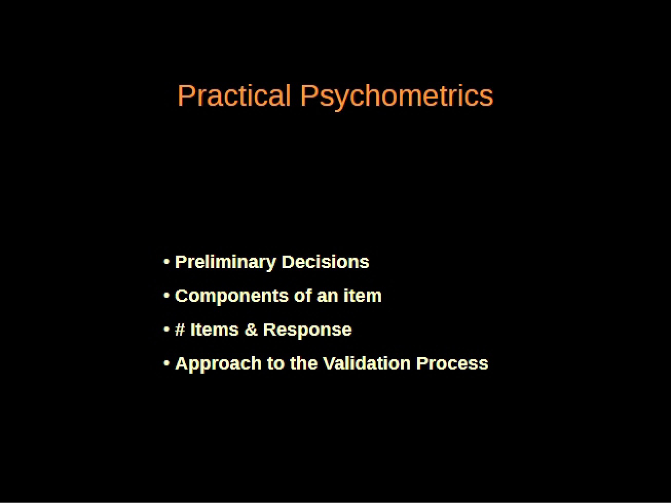 Psychometrics in Practice