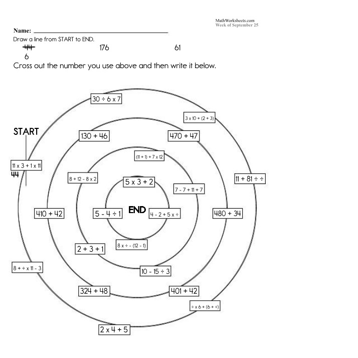 Math Worksheets Grade 4 Set A