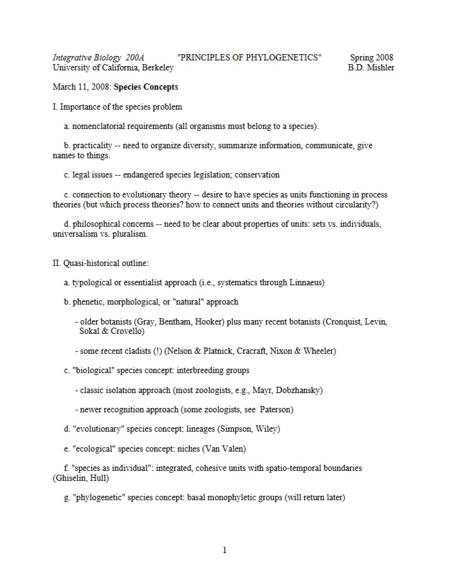 Core Principles of Phylogenetics