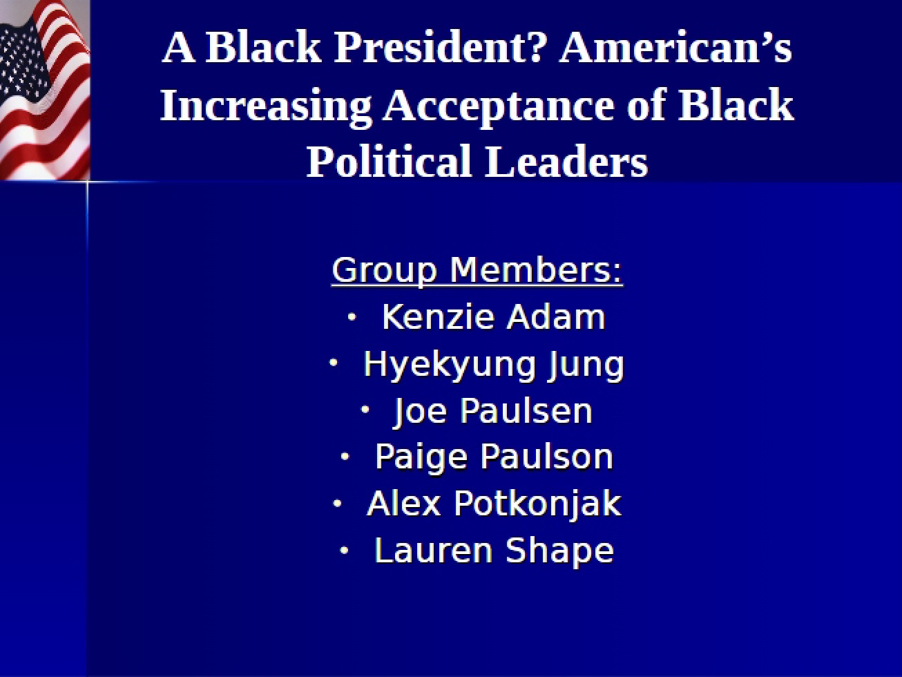 Increasing Acceptance of Black Political Leaders in America