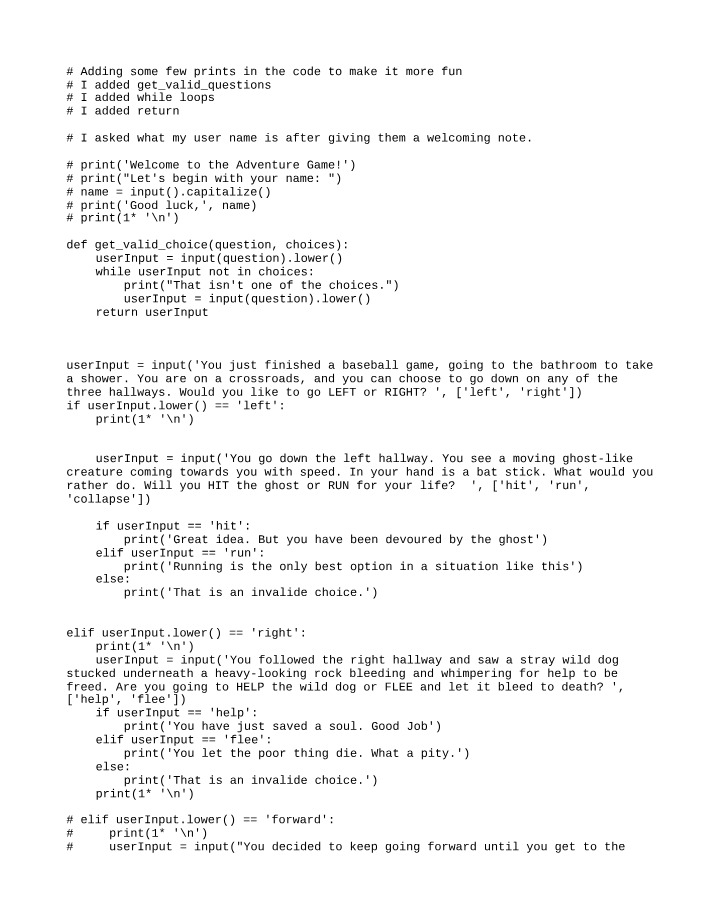 CSE 110 - Adventure Game Programming Exercise