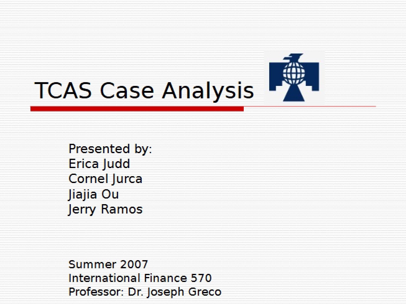 Analysis of TCAS Case