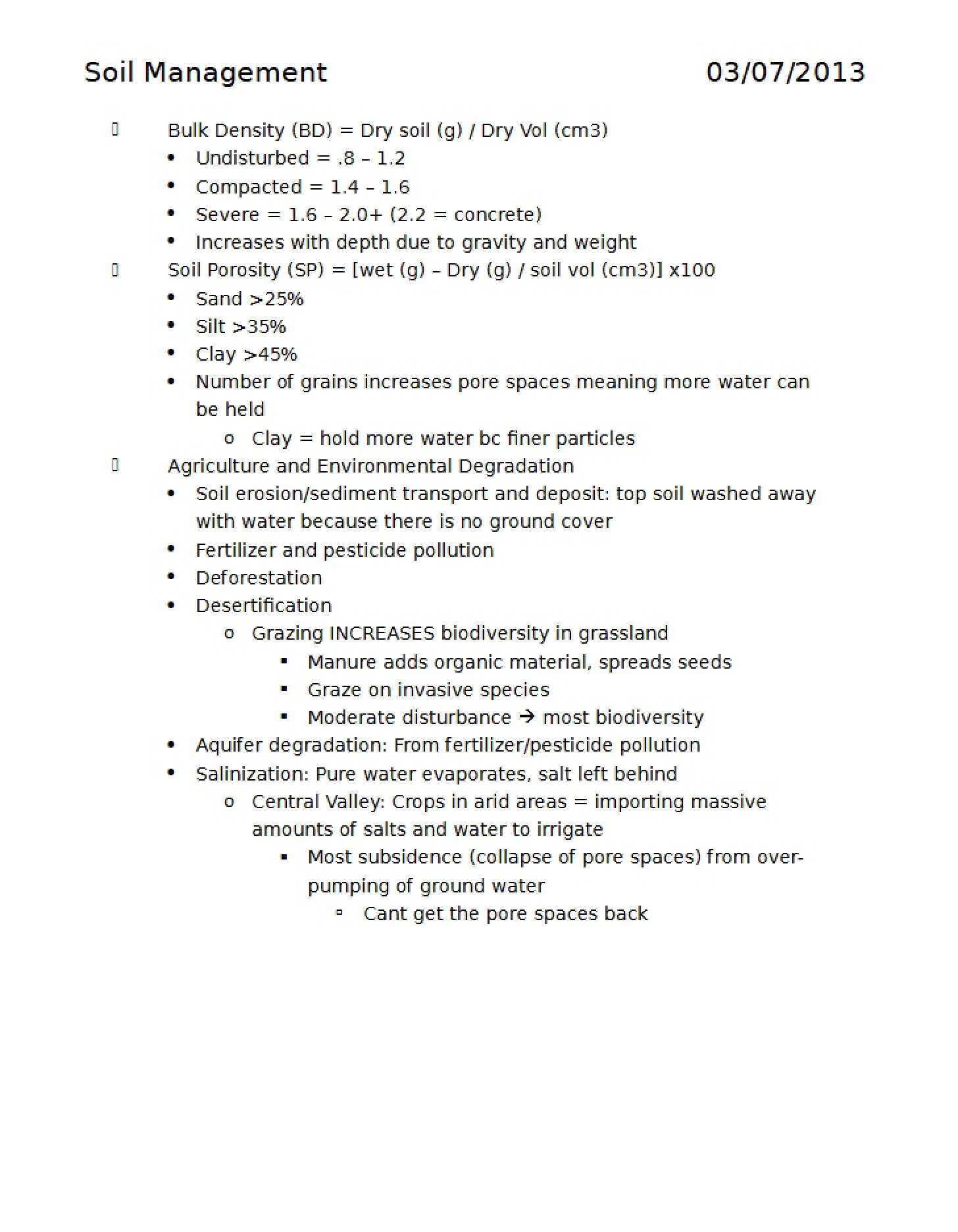Management of Soil (Lecture 12)
