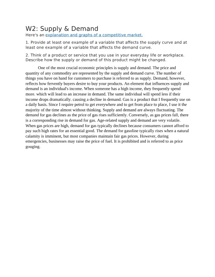 Supply and Demand - Explaining Market Competition