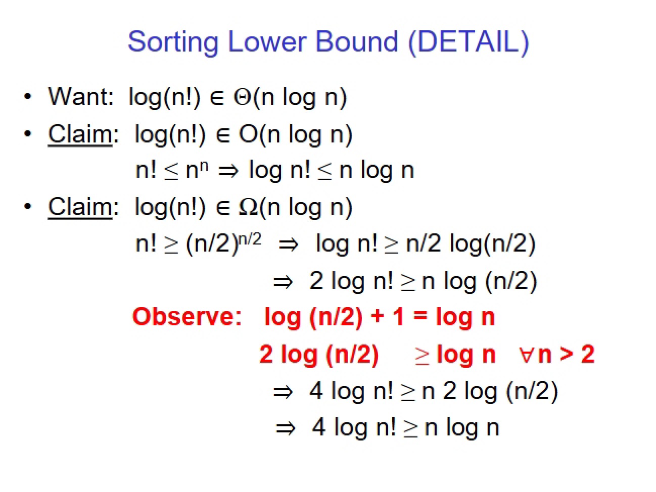 Theoretical Minimums for Sorting Complexity