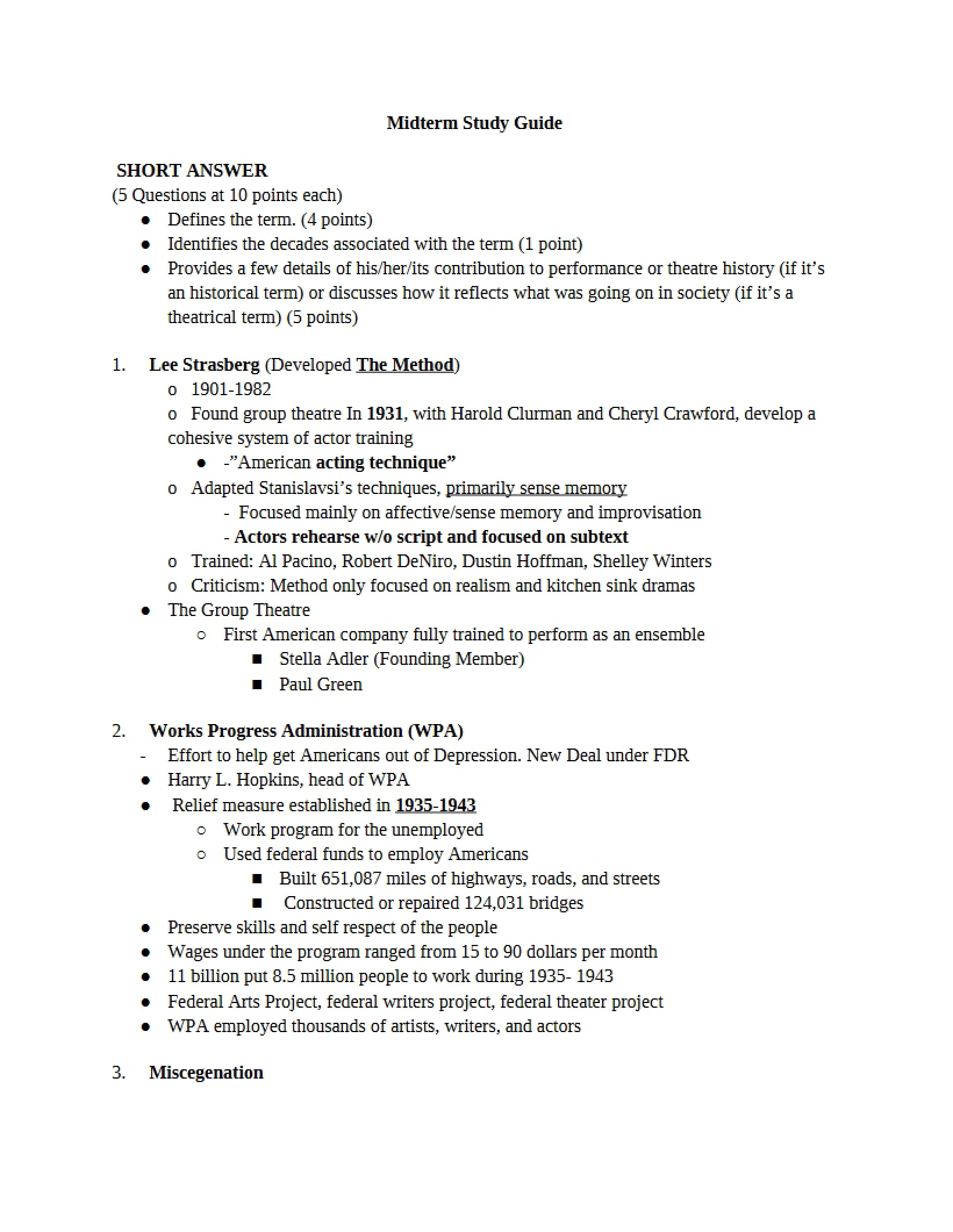 Midterm Preparation Guide