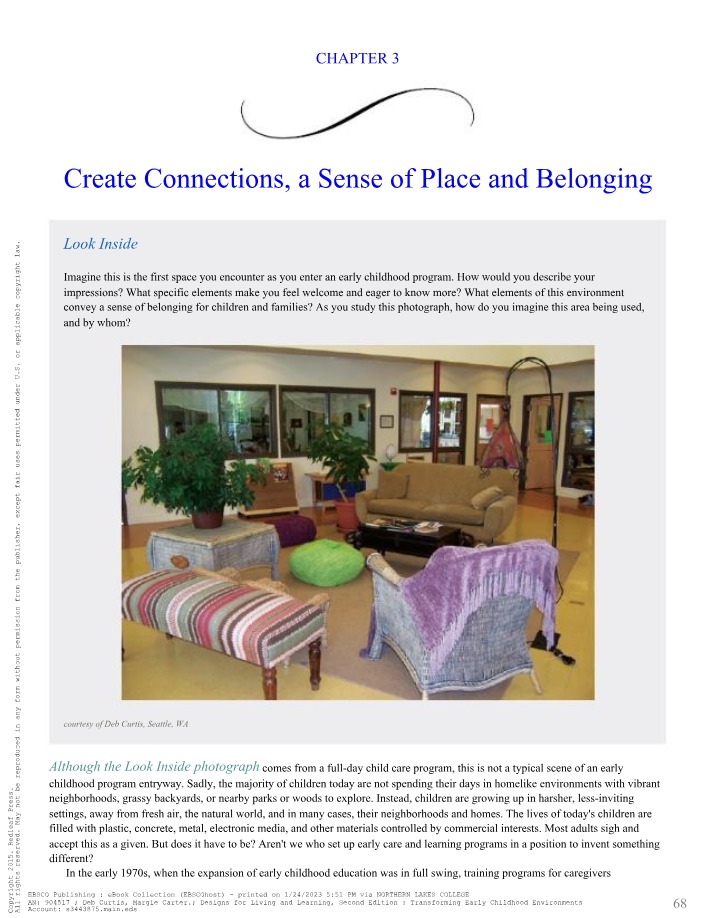 Chapter 3 - Designs for Living and Learning by Deb Curtis and Margie Carter