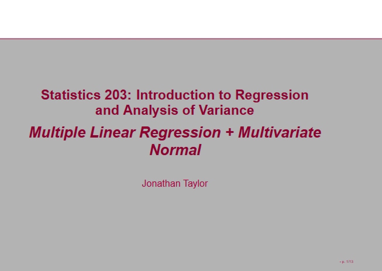 Course Notes for Regression Models