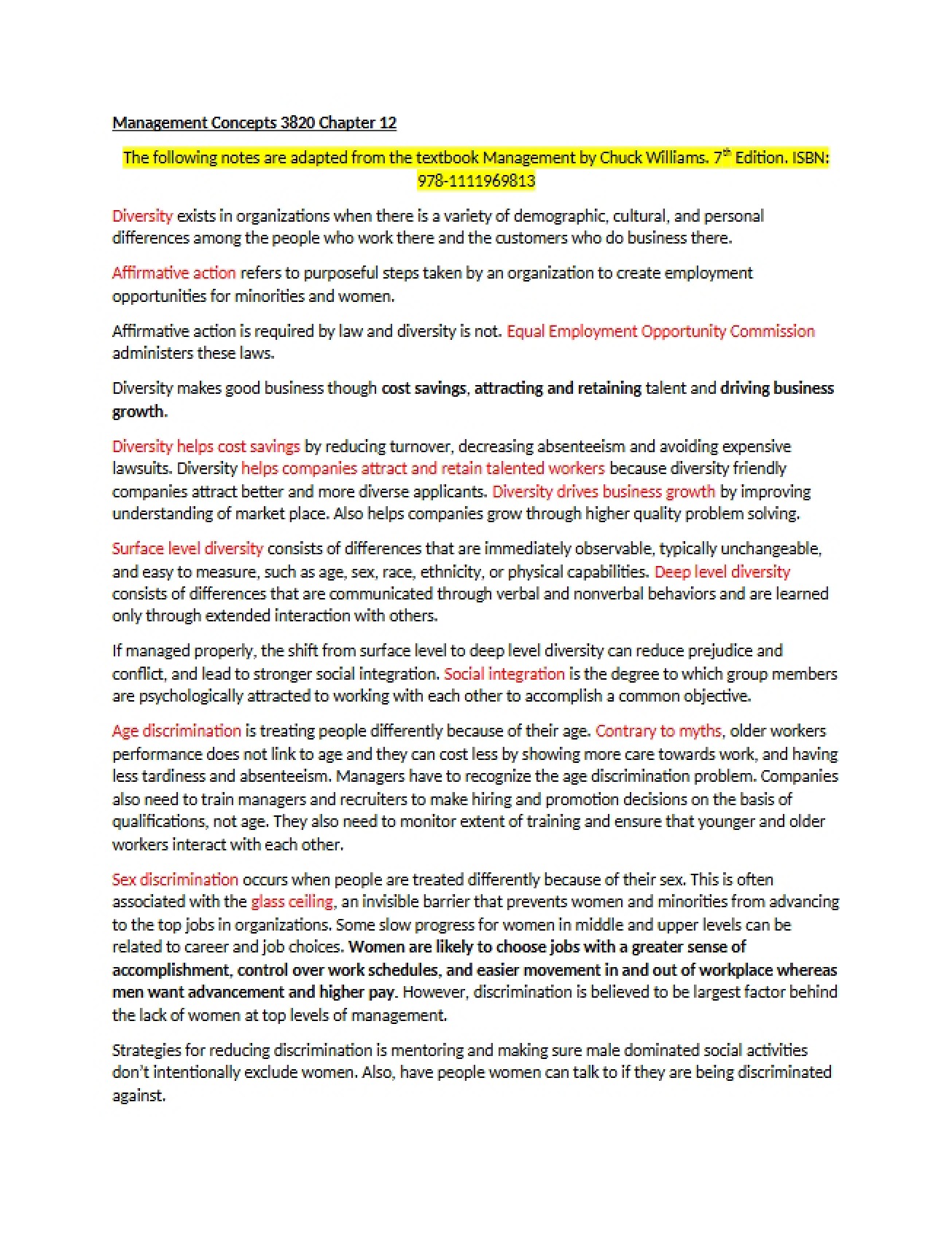 Concepts of Management Ch. 12